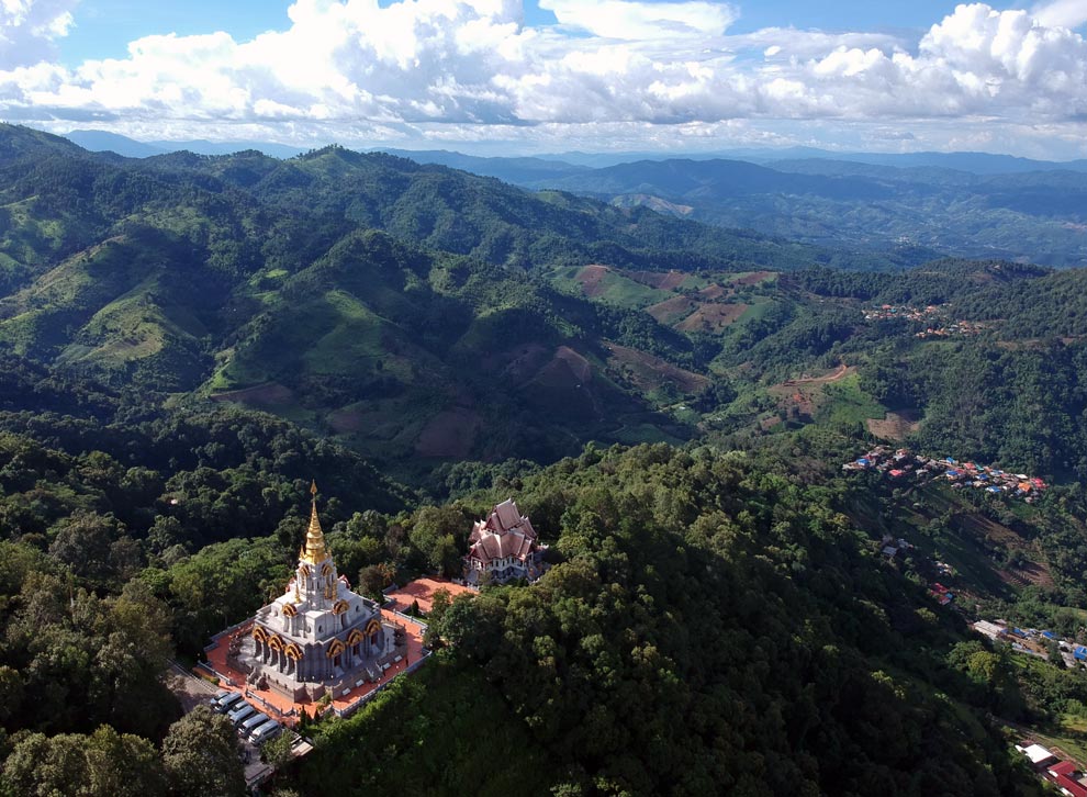 Doi Mae Salong Temple Panorama, the North of Thailand